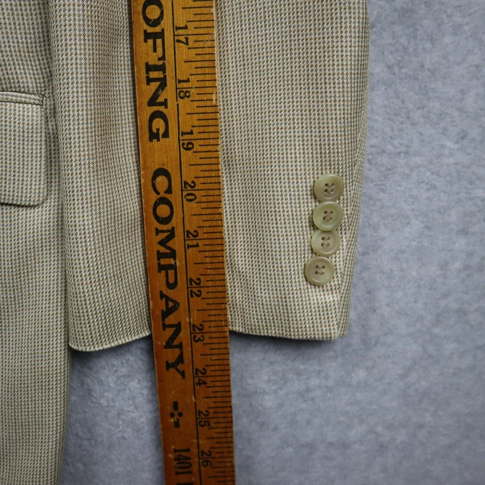Ralph Lauren Sport Coat Mens 44R Tan Micro-Houndstooth Two-Button Blazer Canada